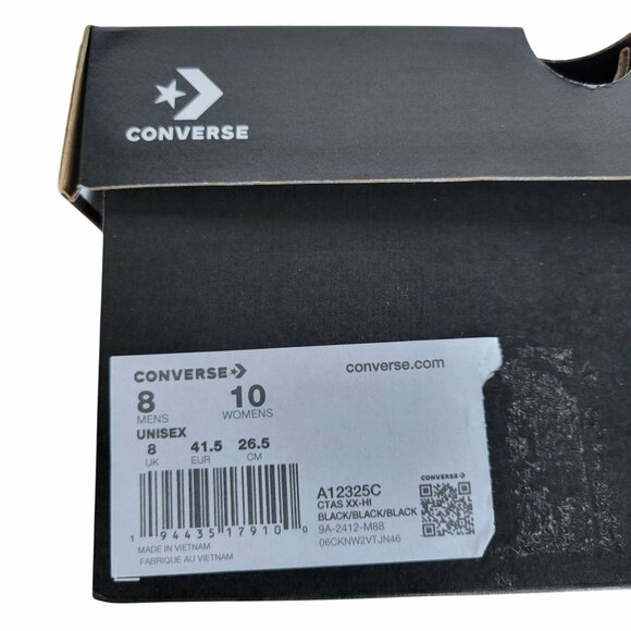 ⭐Converse Chuck Taylor XXHi Sz 8 Men's Knee-high Boots Sneaker Black A12325C New - Picture 6 of 7